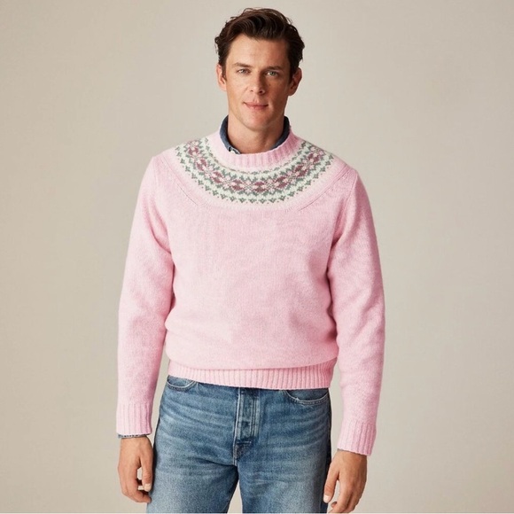 J. Crew Other - J.Crew Fair Isle–Yoked in Wool In Peony Fair Isle 100% Wool Sweater. Size M